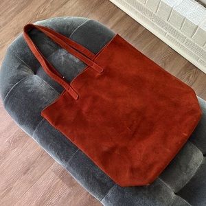 BAGGU Suede Tote in Rust